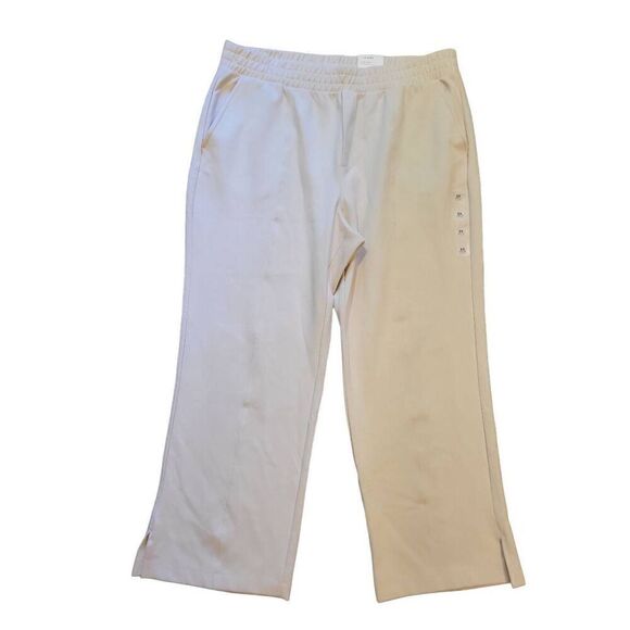 NWT Old Navy Pants Women's 2X Cream Dynamic Fleece Wide Leg High Waisted - Picture 3 of 5